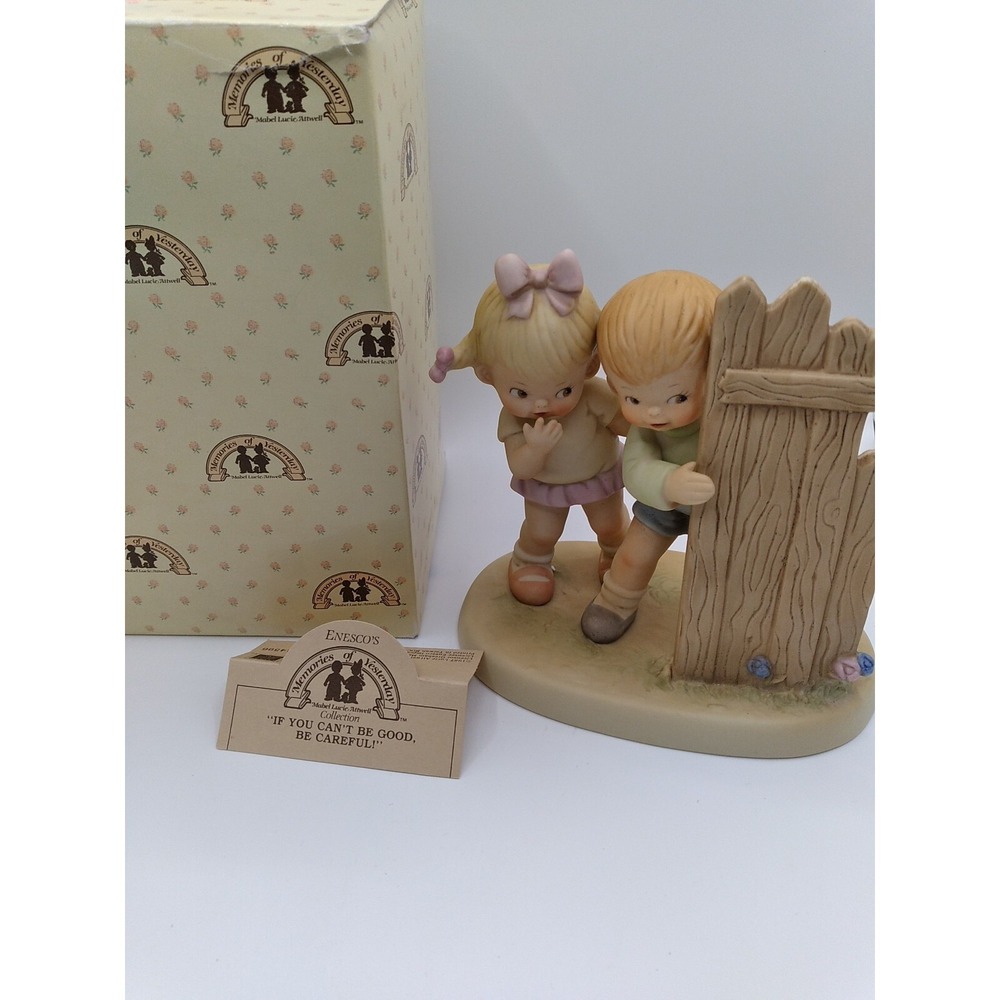 1987 Enesco Memories of Yesterday If You Can't be Good be Careful Porcelain